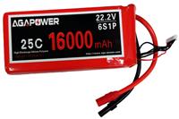 AGA POWER Li-Po 16000mAh 22.2V 6S 25C Softcase 59x75x170мм AS150+XT150 [AGA25-16000-6S-S]